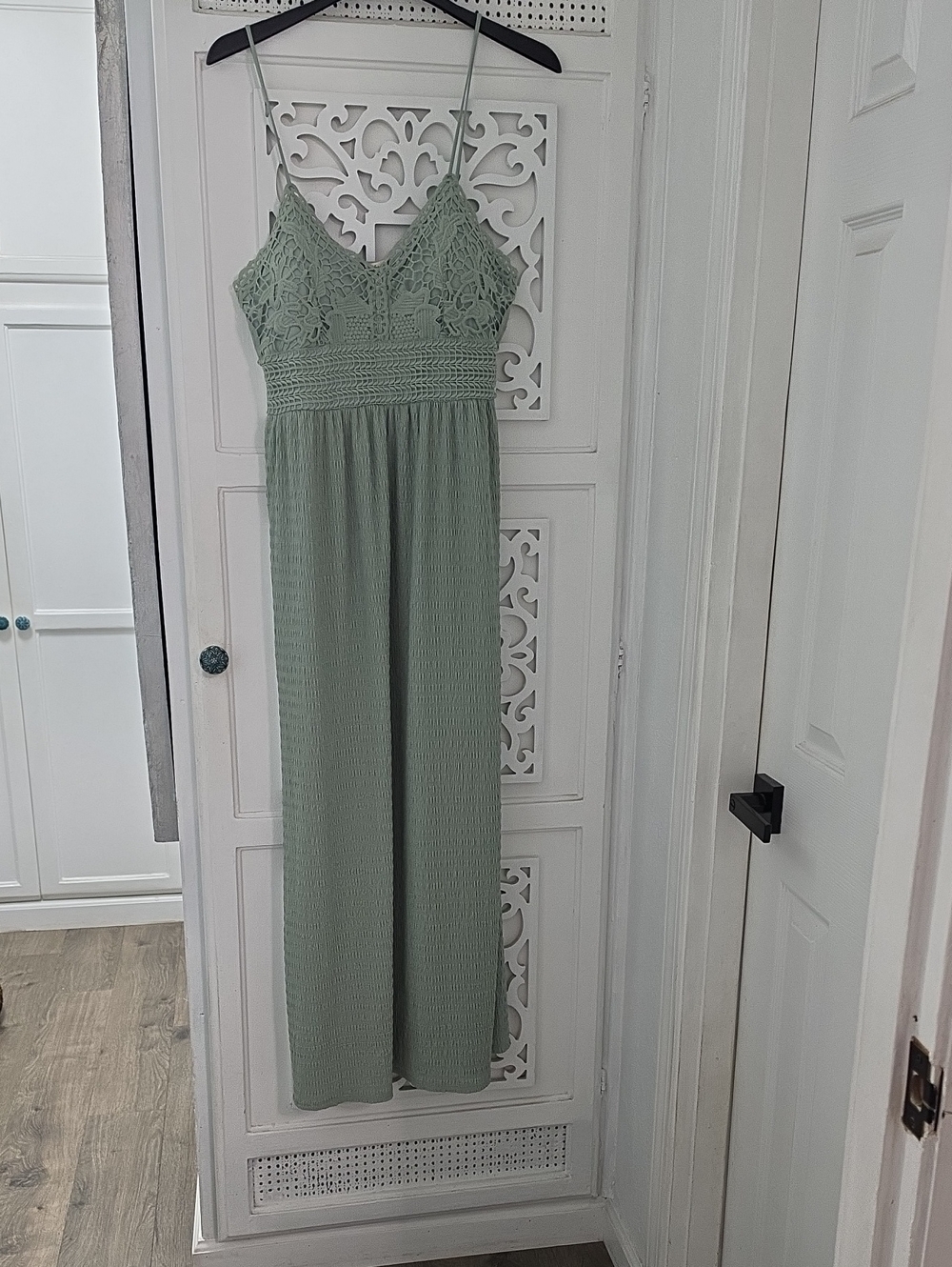 Derek Heart Sage Green Lace Bodice Maxi Dress